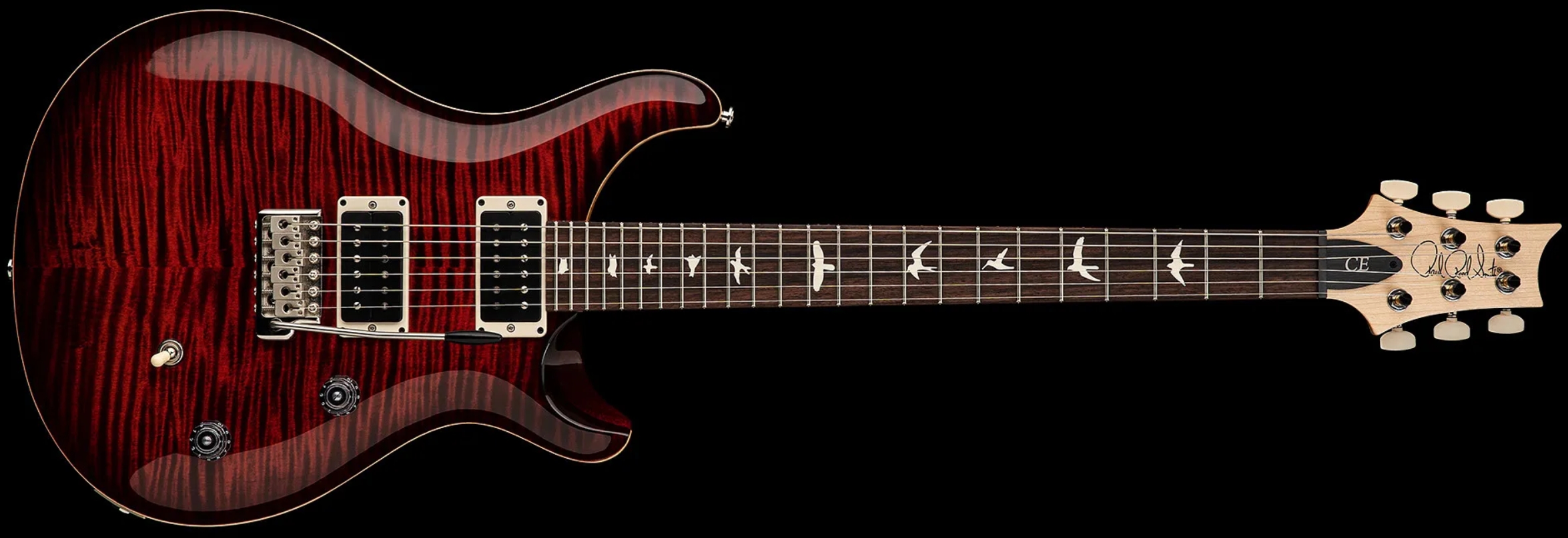 Prs Ce24 Bolt-on Usa 2h 85/15 Trem Rw - Fire Red Burst - Guitare Électrique Double Cut - Variation 2