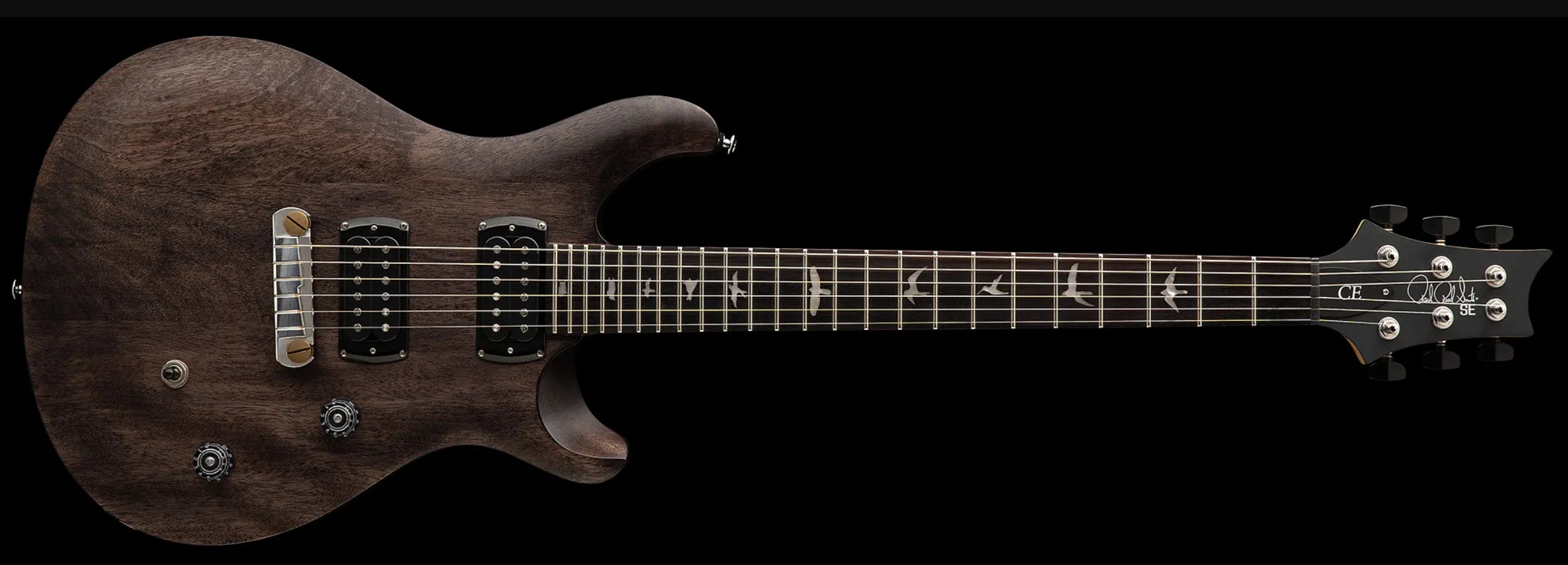 Prs Ce24 Standard Stoptail Satin Se Bolt-on 2h Trem Rw - Charcoal Burst - Guitare Électrique Double Cut - Variation 3