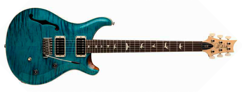 Prs Ce 24 Semi-hollow Bolt-on Usa 2h Trem Rw - Carroll Blue - Guitare Électrique 1/2 Caisse - Main picture