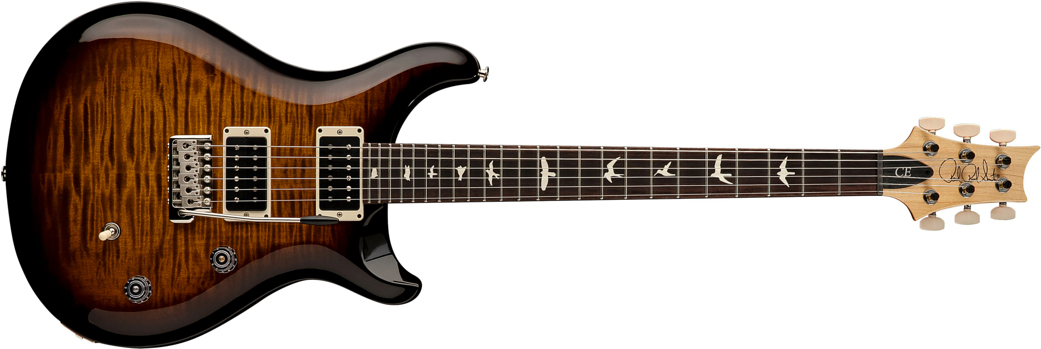 Prs Ce24 Bolt-on Usa 2h 85/15 Trem Rw - Black Amber - Guitare Électrique Double Cut - Main picture