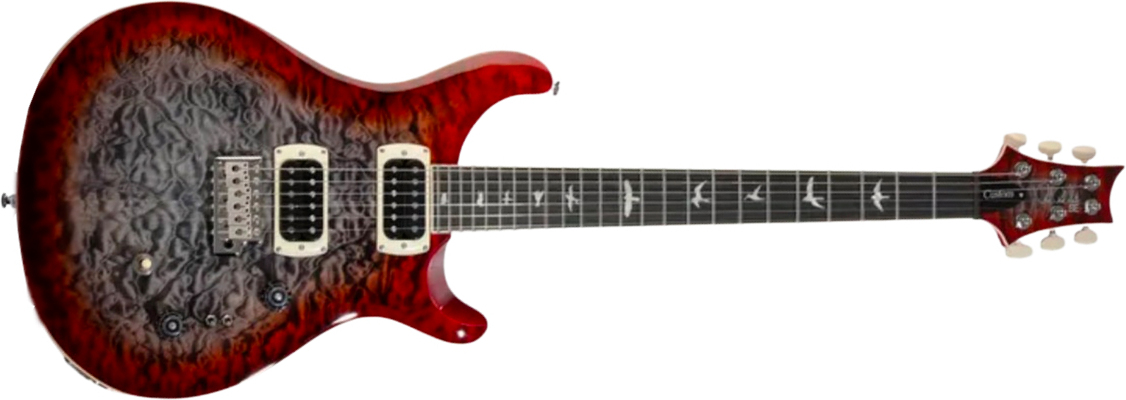 Prs Custom 24-08 Quilt Se (wing Tuners) 2h Trem Rw - Charcoal Cherry Burst - Guitare Électrique Double Cut - Main picture