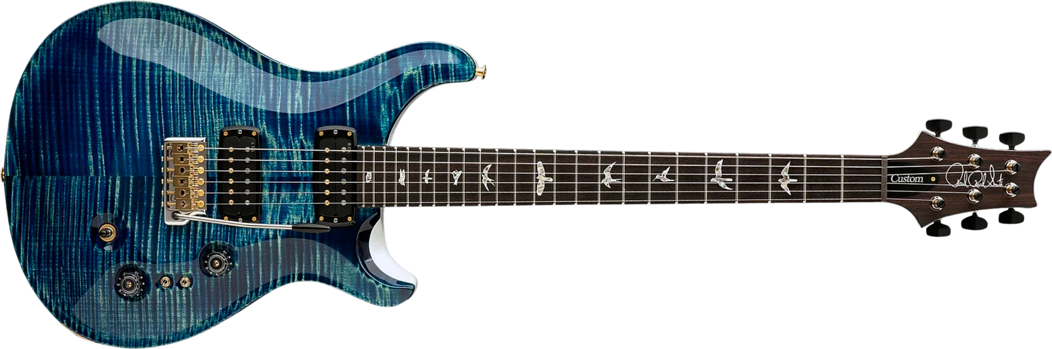 Prs Custom 24-08 Usa 2h Tci Trem Rw - River Blue Pearl - Guitare Électrique Double Cut - Main picture