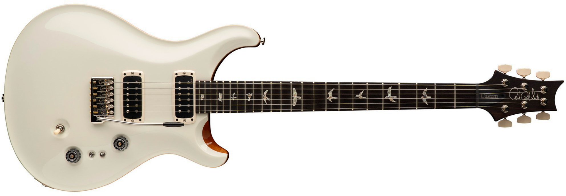 Prs Custom 24-08 Usa 2h Tci Trem Rw - Antique White Top / Natural Back - Guitare Électrique Double Cut - Main picture