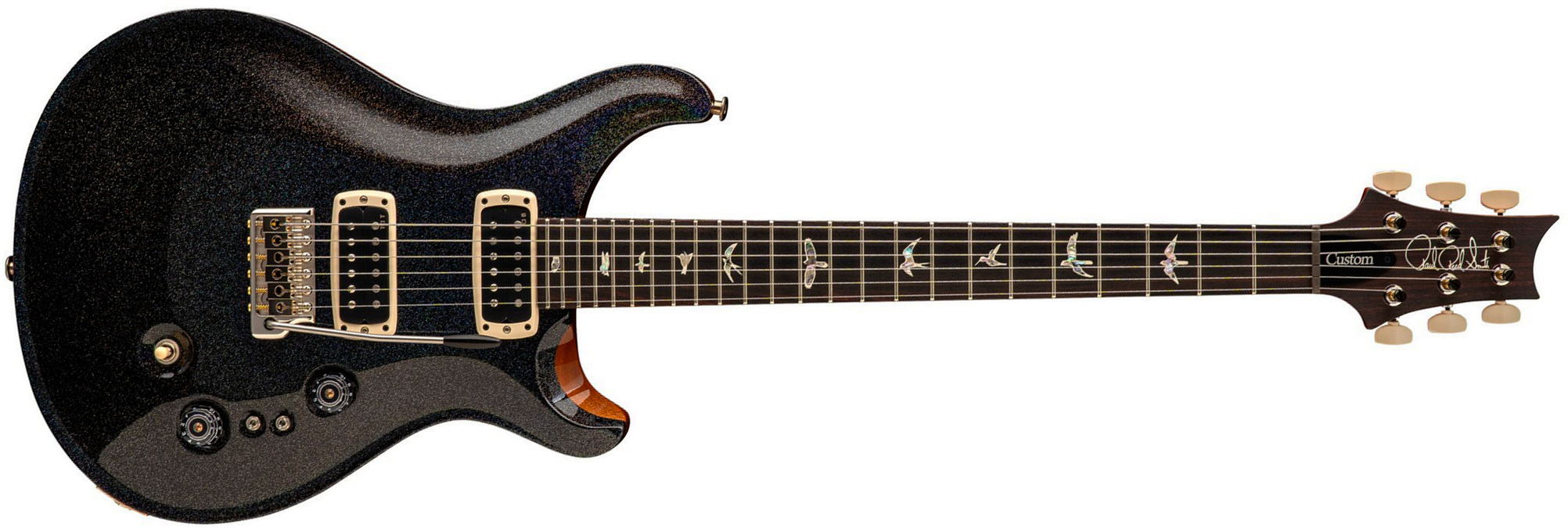 Prs Custom 24-08 Usa 2h Tci Trem Rw - Black Rainbow Holoflake - Guitare Électrique Double Cut - Main picture