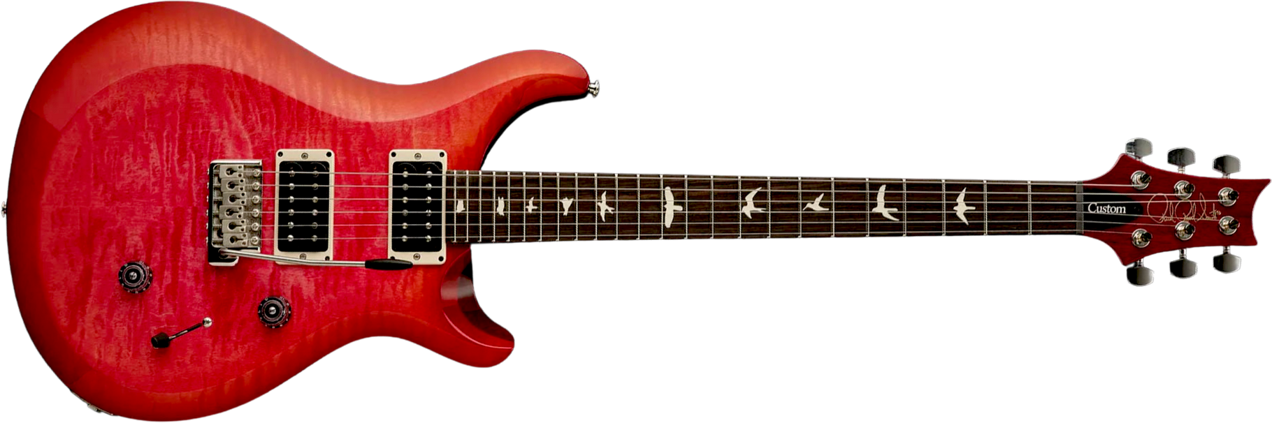 Prs Custom 24 10th Ann. S2 Ltd Usa 2h 85/15 Ht Rw - Bonni Pink Cherry Burst - Guitare Électrique Double Cut - Main picture