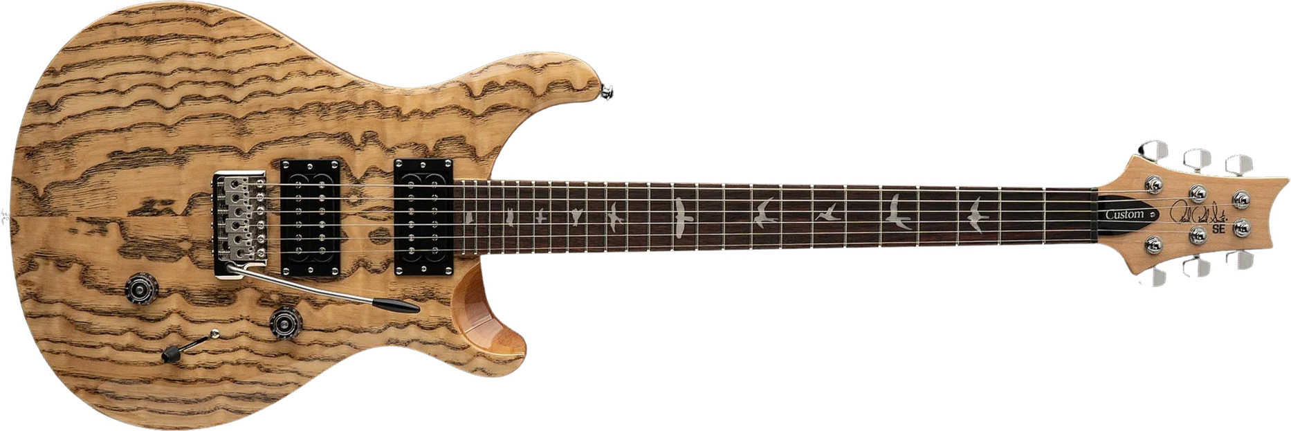 Prs Custom 24 Burled Ash Se Exotic Veneer Trem 2h Rw - Natural - Guitare Électrique Double Cut - Main picture