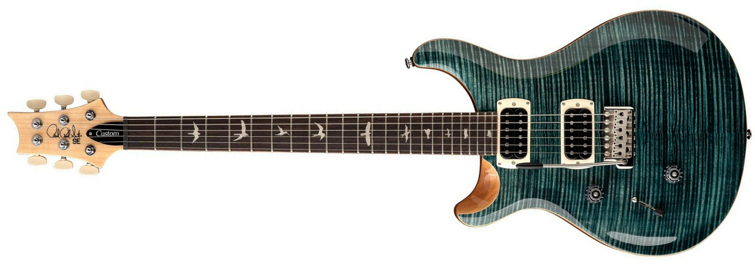 Prs Custom 24 Lh Se (wing Tuners) Gaucher 2h Trem Rw - Slate Blue - Guitare Électrique Gaucher - Main picture