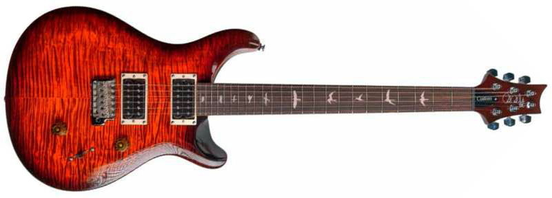 Prs Custom 24 Ltd Se 2h Trem Eb - Orange Tiger Smokeburst - Guitare Électrique Double Cut - Main picture