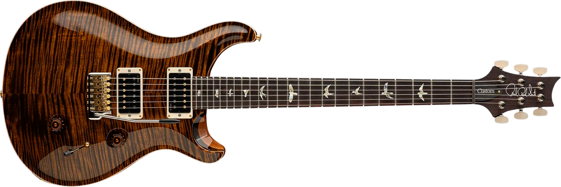 Prs Custom 24 Usa 2h Dmo Trem Rw - Tiger Eye - Guitare Électrique Double Cut - Main picture