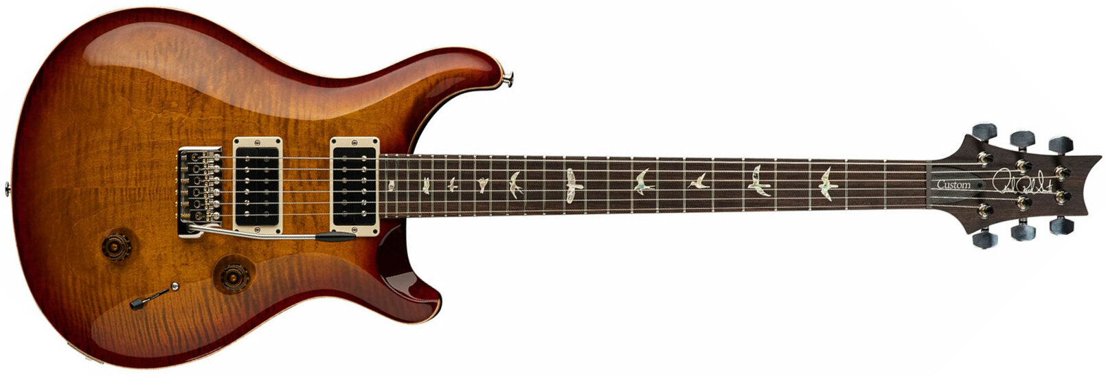 Prs Custom 24 Usa 2h Trem Rw - Dark Cherry Sunburst - Guitare Électrique Double Cut - Main picture