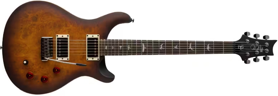 Prs David Grissom Dgt Laurel Burl Se Exotic Veneer Trem 2h Rw - Mccarty Tobacco Burst - Guitare Électrique Double Cut - Main picture