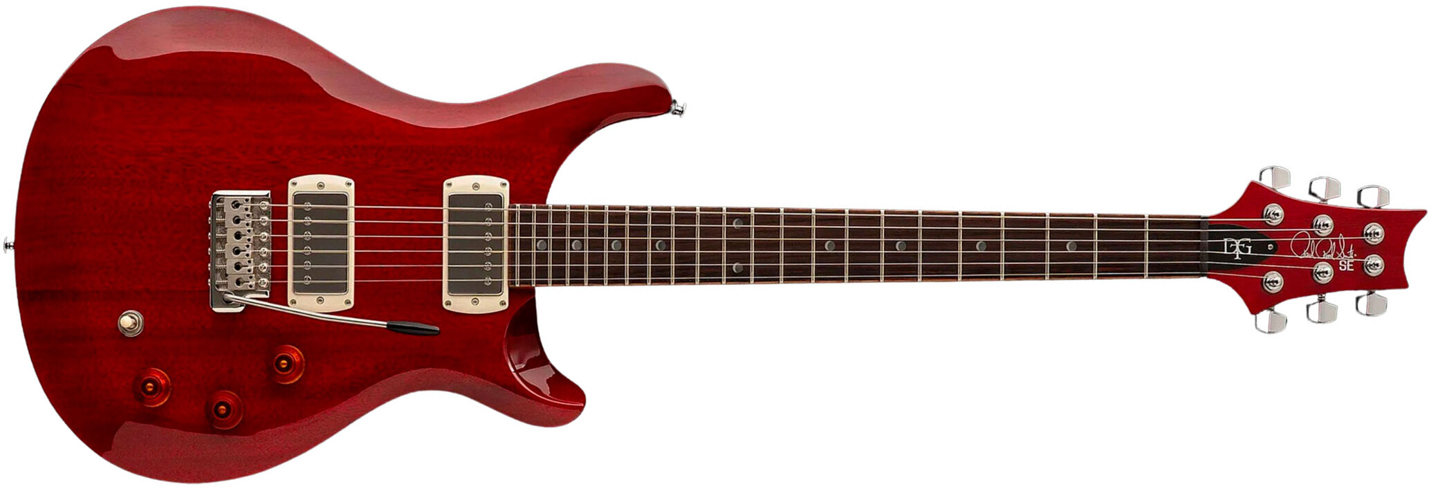 Prs David Grissom Dgt Se Signature 2h Trem Rw - Vintage Cherry - Guitare Électrique Double Cut - Main picture