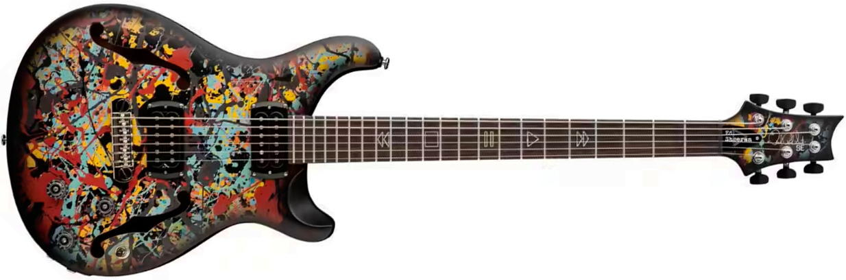 Prs Ed Sheeran Hollowbody I Piezo Baritone Se Signature 2h Ht Rw - Cosmic Splash - Guitare Électrique Baryton - Main picture