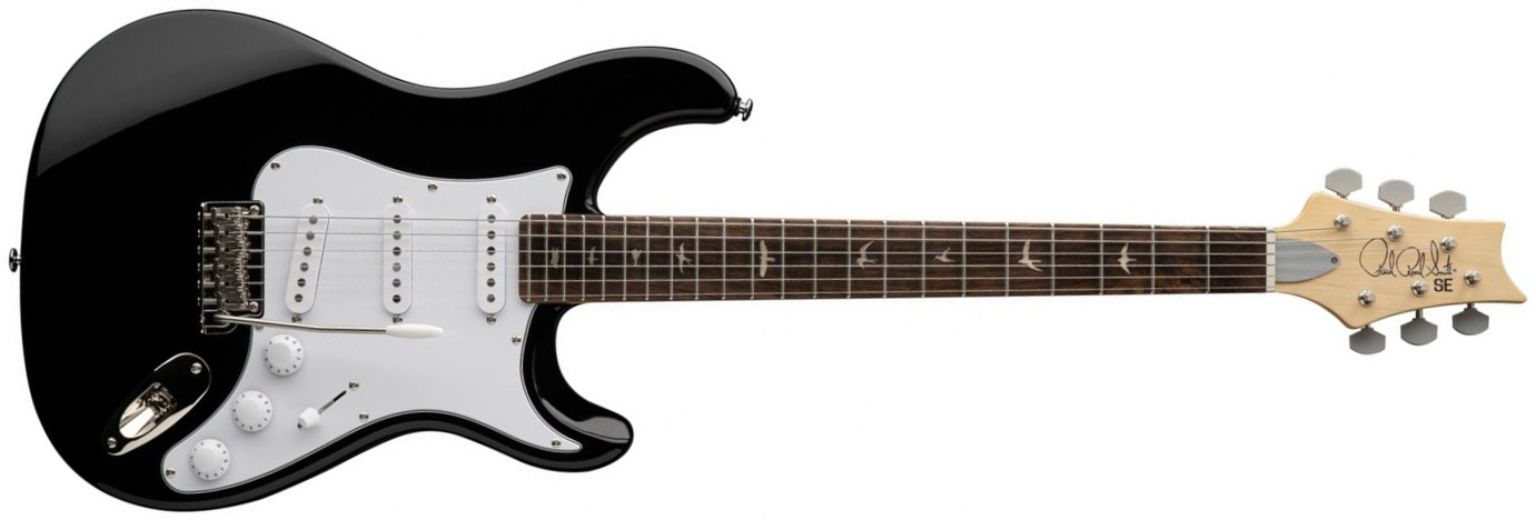 Prs John Mayer Se Silver Sky Rosewood Signature 3s Trem Rw - Piano Black - Guitare Électrique Forme Str - Main picture