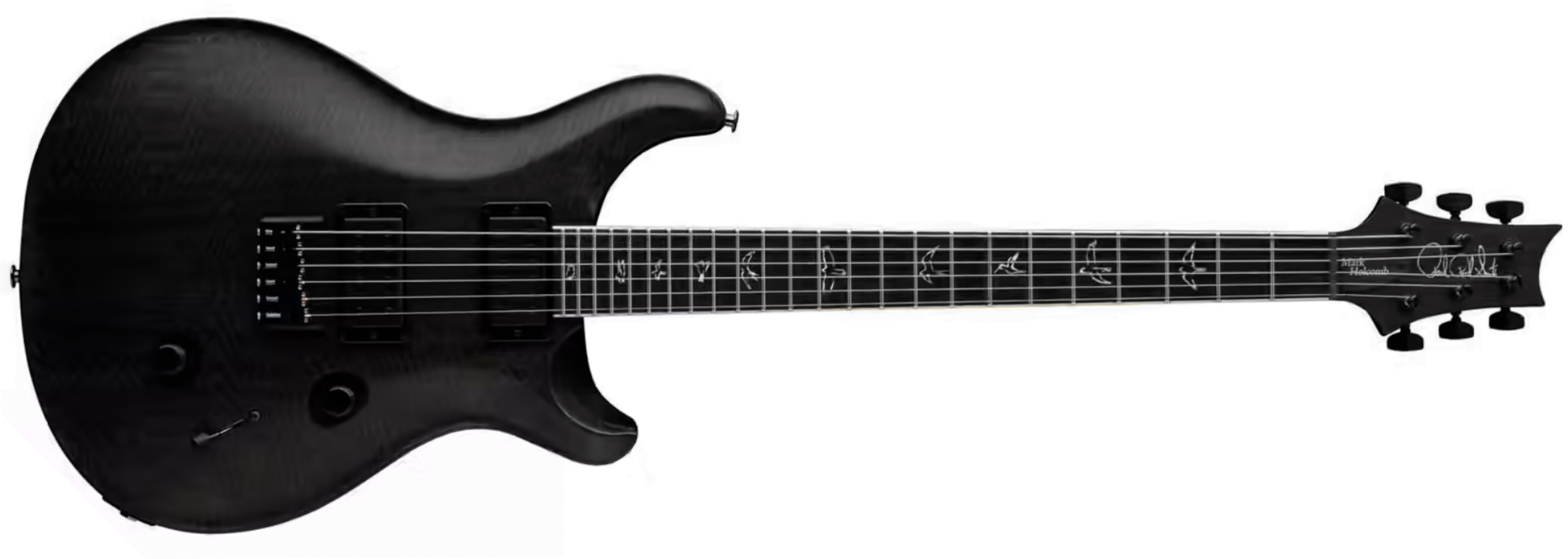 Prs Mark Holcomb Usa Signature 2h Seymour Duncan Ht Eb - Gray Black - Guitare Électrique Double Cut - Main picture