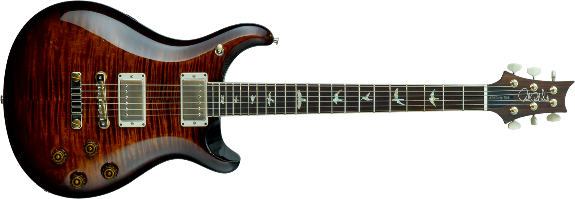 Prs Mccarty 594 Hand-signed Usa 2h Ht Rw #0377741 - Black Gold Wraparound Burst - Guitare Électrique Double Cut - Main picture