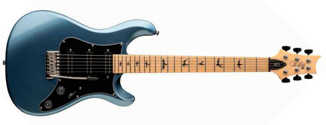Prs Nf3 Maple Se Bolt-on 3mh Trem Mn - Ice Blue Metallic - Guitare Électrique Double Cut - Main picture