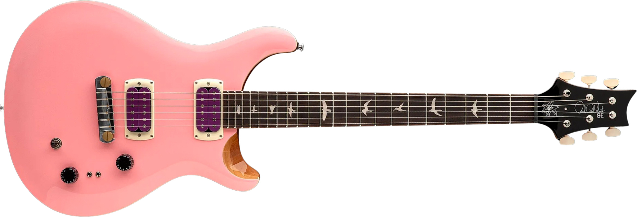 Prs Rock Lady Custom 24-08 Se Ltd 2h Ht Rw - Pearl Pink - Guitare Électrique Double Cut - Main picture