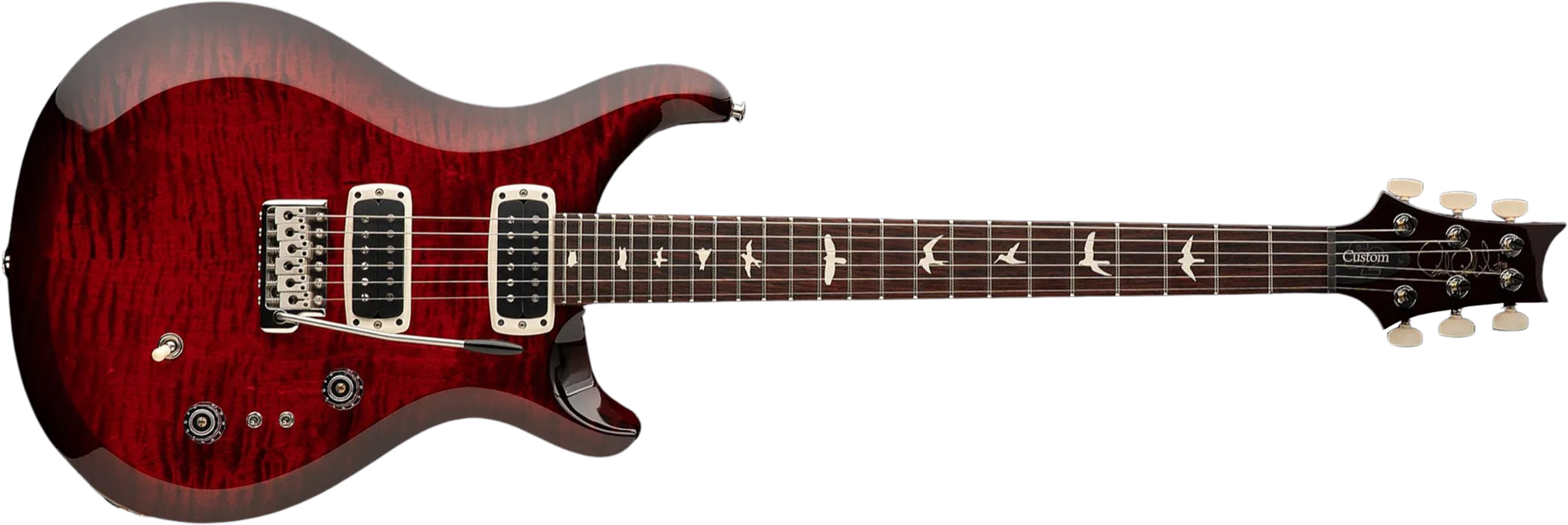 Prs S2 Custom 24-08 Usa 2h Tci Trem Rw - Fire Red Burst - Guitare Électrique Double Cut - Main picture