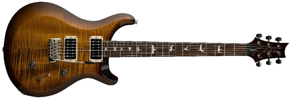 Prs S2 Custom 24 Usa 2h Trem Rw - Black Amber - Guitare Électrique Double Cut - Main picture
