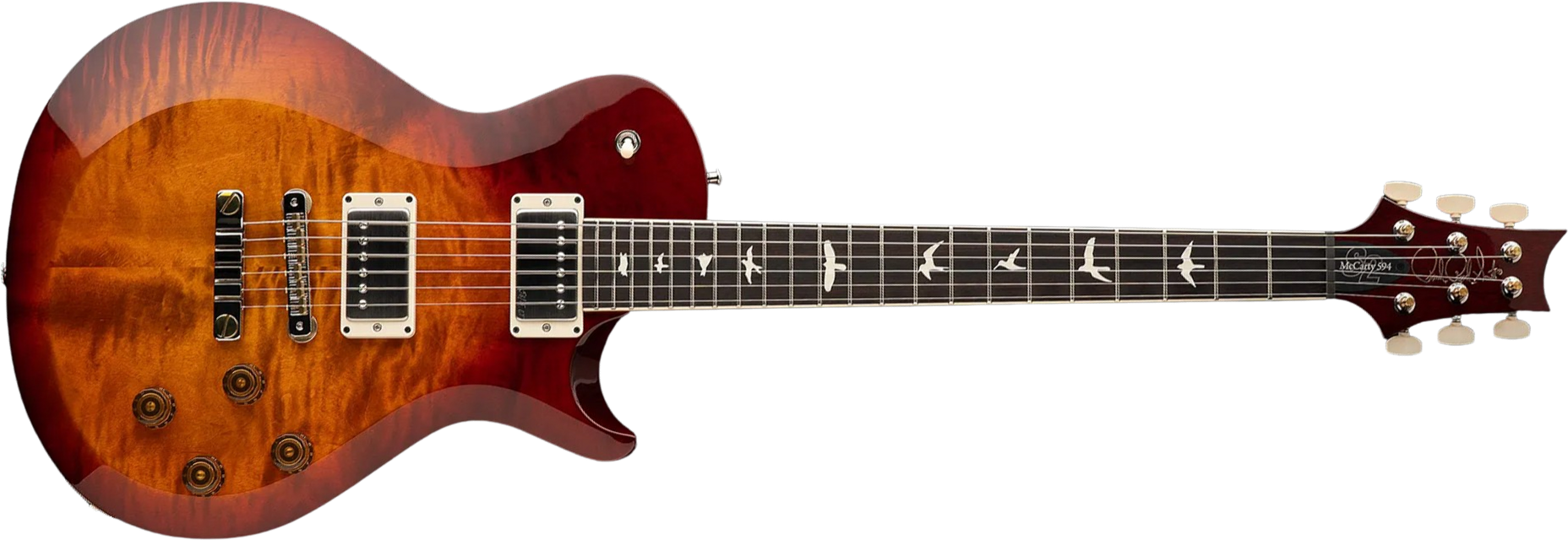 Prs S2 Mccarty 594 Singlecut Usa 2h 58/15lt Ht Rw - Dark Cherry Sunburst - Guitare Électrique Single Cut - Main picture