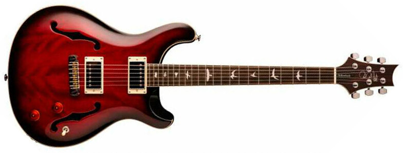 Prs Se Standard 22 Semi-hollow 2h Ht Rw +housse - Fire Red Burst - Guitare Électrique Double Cut - Main picture