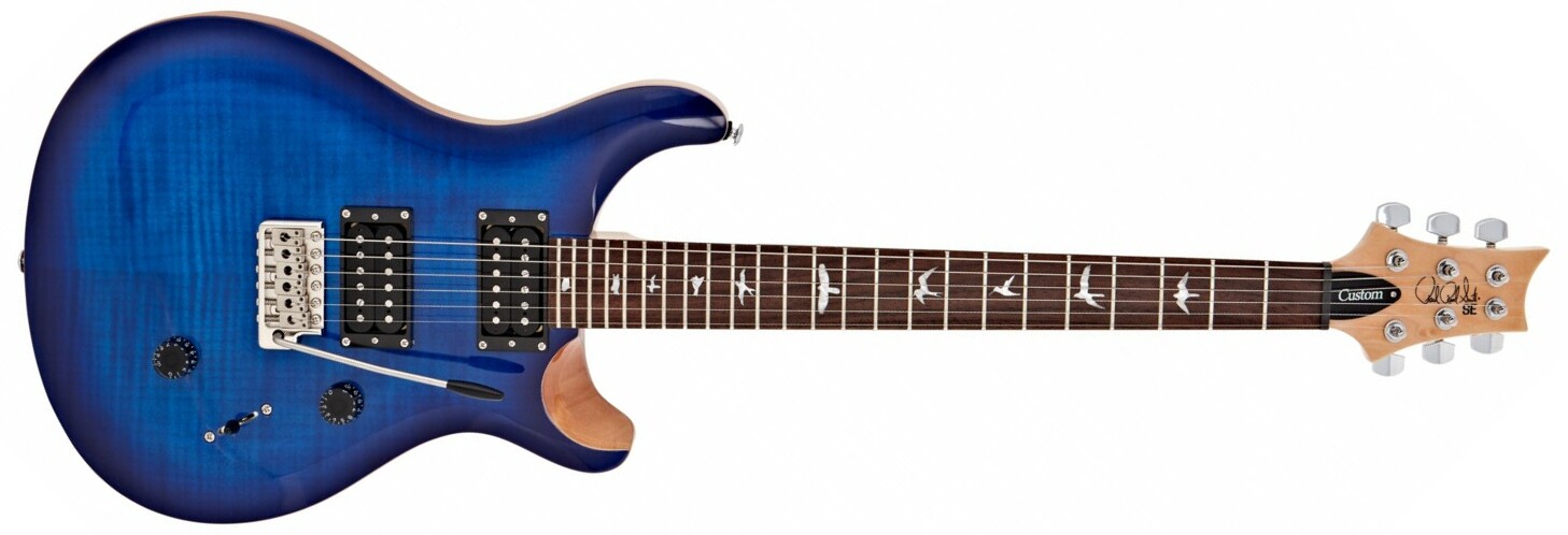 Prs Se Custom 24 2021 2h Trem Rw +housse - Faded Blue Burst - Guitare Électrique Double Cut - Main picture
