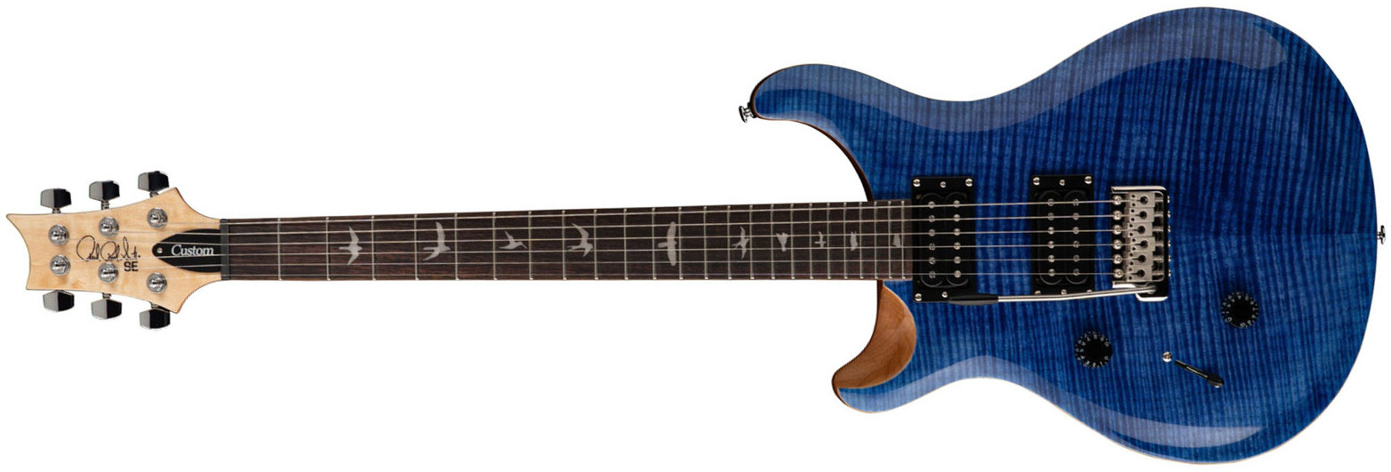 Prs Se Custom 24 2023 Lh Gaucher 2h Trem Rw - Faded Blue - Guitare Électrique Double Cut - Main picture