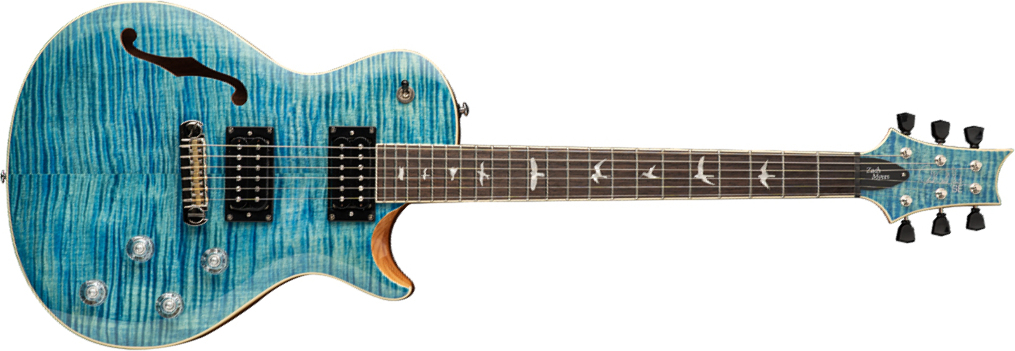 Prs Se Zach Myers 2021 Signature Hh Ht Rw +housse - Myers Blue - Guitare Électrique 1/2 Caisse - Main picture