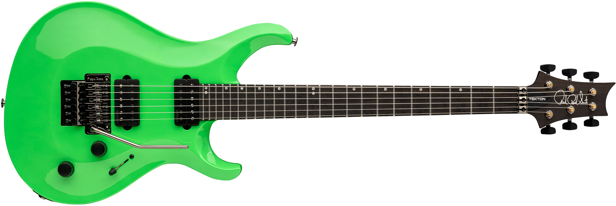 Prs Tekton Floyd Usa 2h Fr Eb - Neon Green - Guitare Électrique Double Cut - Main picture