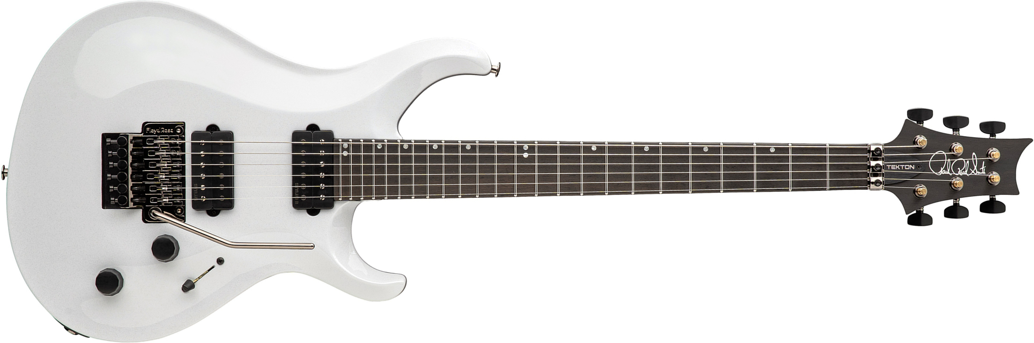 Prs Tekton Floyd Usa 2h Fr Eb - White Holoflake - Guitare Électrique Double Cut - Main picture