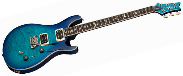 Prs Custom 24-08 Quilt Se (wing Tuners) 2h Trem Rw - Lake Blue - Guitare Électrique Double Cut - Variation 2