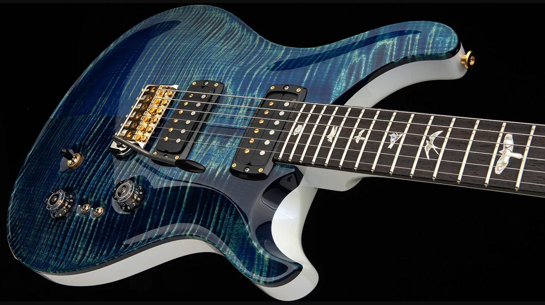 Prs Custom 24-08 Usa 2h Tci Trem Rw - River Blue Pearl - Guitare Électrique Double Cut - Variation 2