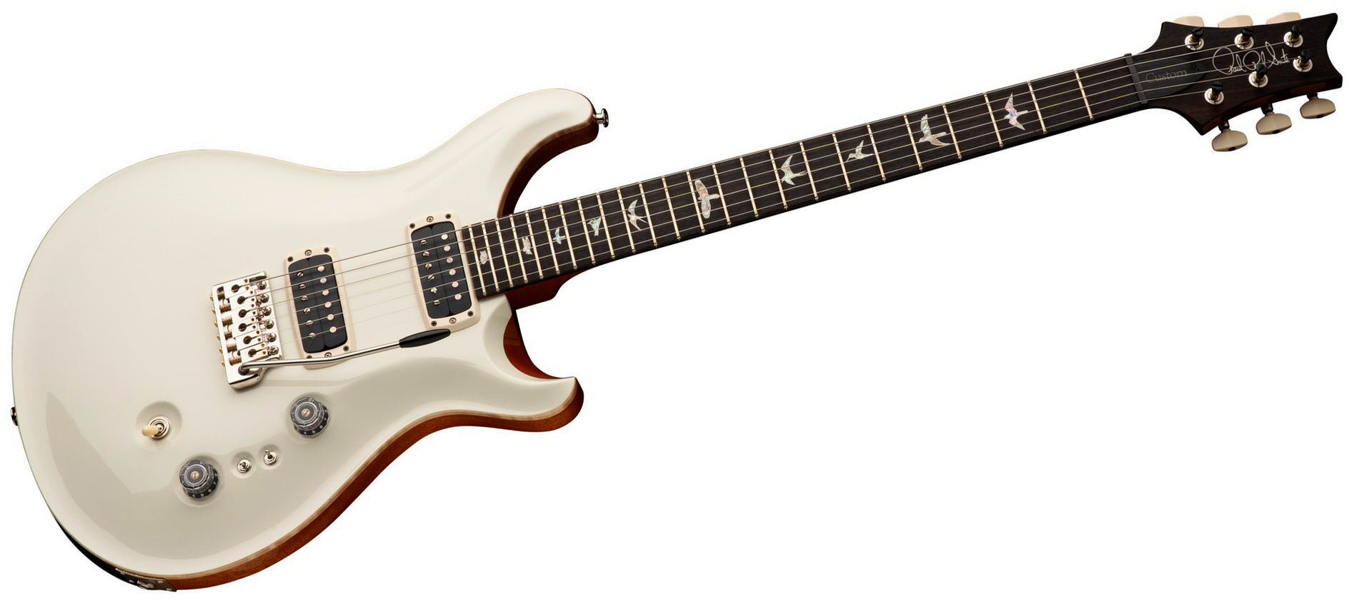 Prs Custom 24-08 Usa 2h Tci Trem Rw - Antique White Top / Natural Back - Guitare Électrique Double Cut - Variation 2