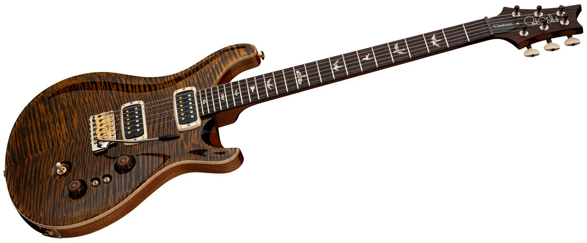Prs Custom 24-08 Usa 2h Tci Trem Rw - Tiger Eye - Guitare Électrique Double Cut - Variation 2