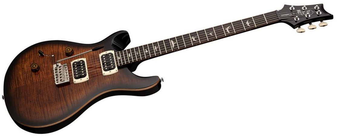 Prs Custom 24 Lh Se (wing Tuners) Gaucher 2h Trem Rw - Black Gold Sunburst - Guitare Électrique Gaucher - Variation 2