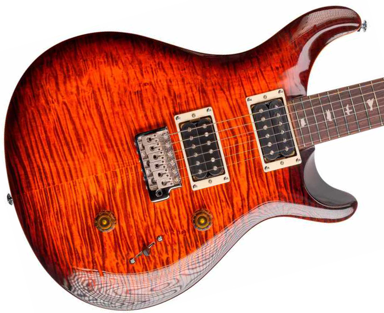 Prs Custom 24 Ltd Se 2h Trem Eb - Orange Tiger Smokeburst - Guitare Électrique Double Cut - Variation 2