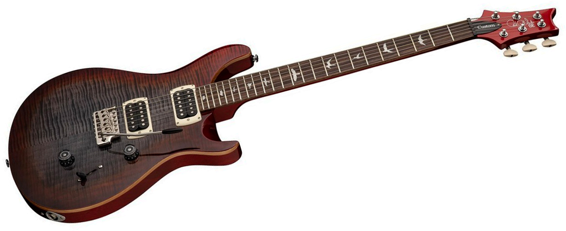 Prs Custom 24 Se (wing Tuners) 2h Trem Rw - Charcoal Cherry Burst - Guitare Électrique Double Cut - Variation 1