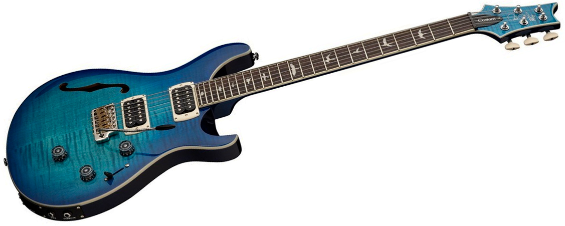 Prs Custom 24 Semi Hollow Piezo Se (wing Tuners) 2h Ht Rw - Lake Blue - Guitare Électrique 1/2 Caisse - Variation 2