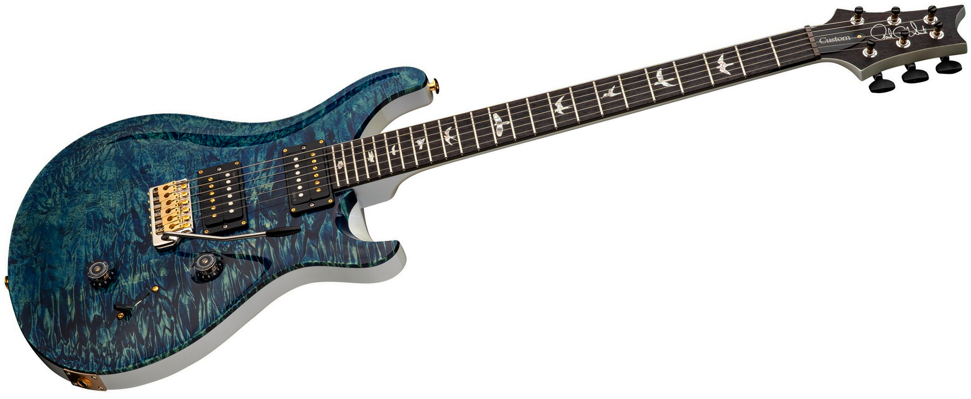 Prs Custom 24 Usa 2h Dmo Trem Rw - River Blue Pearl - Guitare Électrique Double Cut - Variation 1