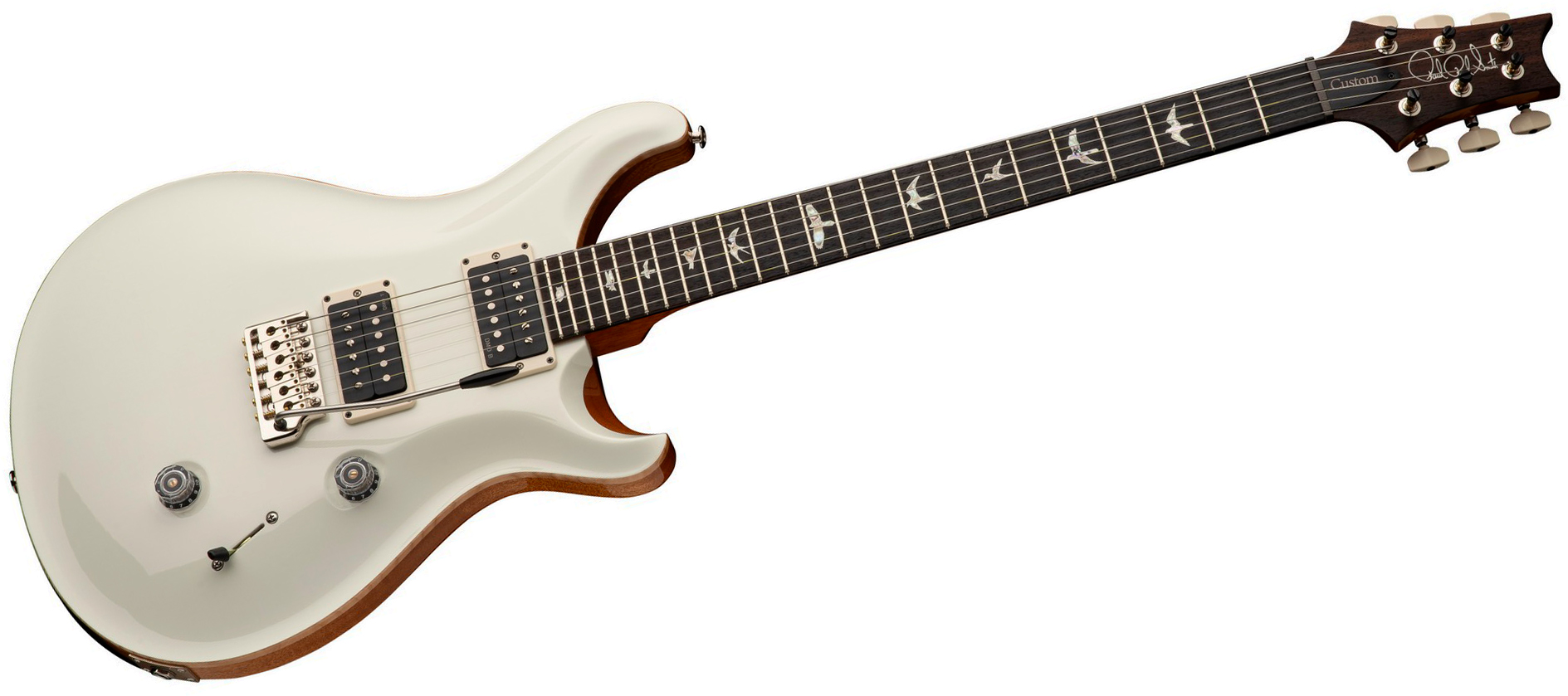Prs Custom 24 Usa 2h Dmo Trem Rw - Antique White Top / Natural Back - Guitare Électrique Double Cut - Variation 1