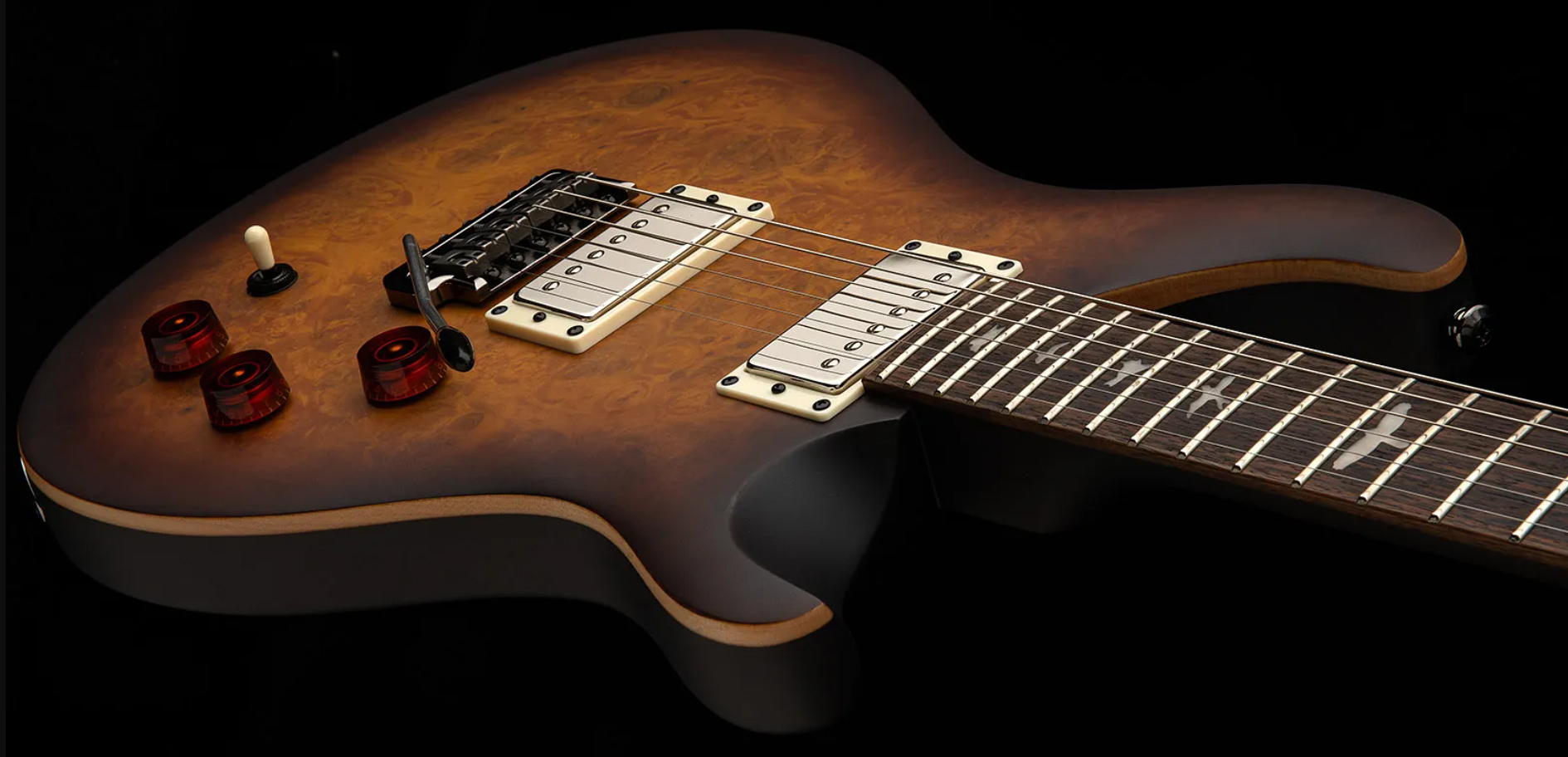 Prs David Grissom Dgt Laurel Burl Se Exotic Veneer Trem 2h Rw - Mccarty Tobacco Burst - Guitare Électrique Double Cut - Variation 2