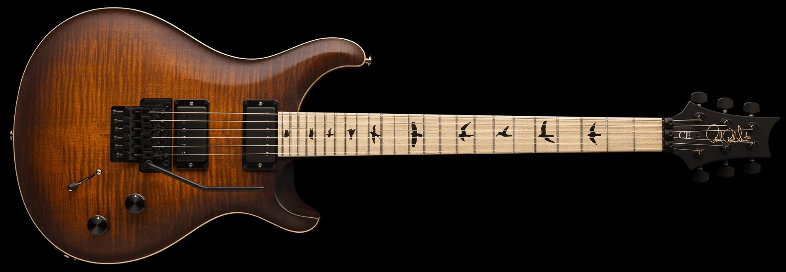 Prs Dustie Waring Dw Ce 24 Floyd Bolt-on Usa Signature 2h Fr Mn - Burnt Amber Smokeburst - Guitare Électrique Double Cut - Variation 1