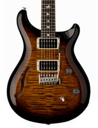 Guitare électrique 1/2 caisse Prs USA Bolt-On CE 24 Semi-Hollow - Black Amber