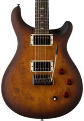 Guitare électrique double cut Prs SE Exotic Veneer David Grissom DGT Laurel Burl - Mccarty tobacco burst