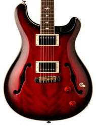 Guitare électrique double cut Prs SE Custom 22 Semi-Hollow - Fire red burst