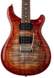 Guitare électrique double cut Prs SE Custom 24-08 (Black Pickups) - Charcoal cherry burst