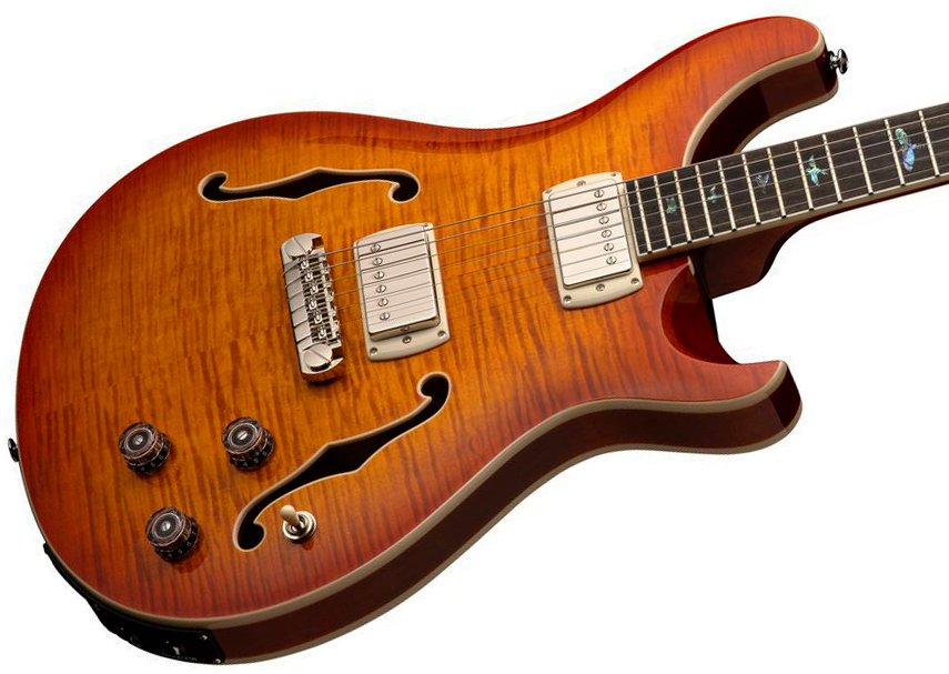Prs Hollowbody Ii Piezo Se (wing Tuners) 2h Ht Eb - Vintage Sunburst - Guitare Électrique 1/2 Caisse - Variation 2