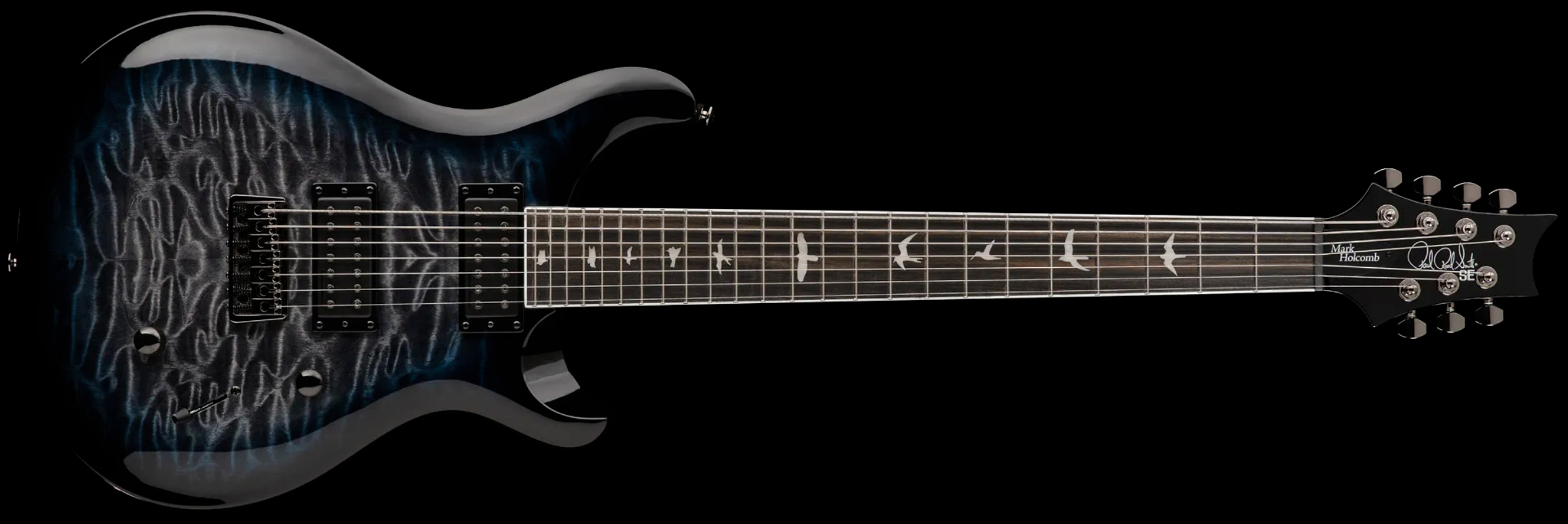 Prs Mark Holcomb Svn Se Signature 7c Baryton 2hseymour Duncan  Ht Eb - Holcomb Blue Burst - Guitare Électrique Baryton - Variation 1