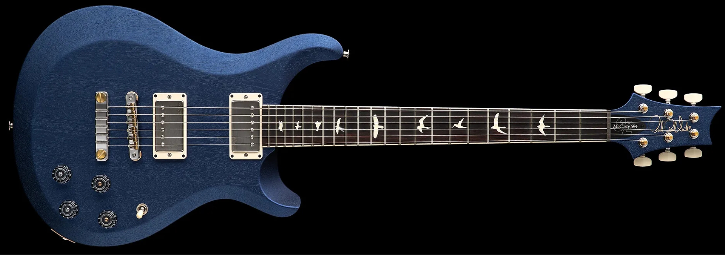 Prs Mccarty 594 Thinline S2 Usa 2h 58/15lt Ht Rw - Metallic Midnight Satin - Guitare Électrique Double Cut - Variation 2